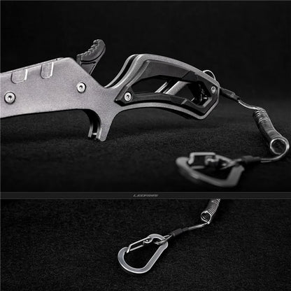 LEO 28235 Anti-skid Fishing Grip Aluminum Alloy Fish Control Clamp with Anti-lost Rope and Buckle