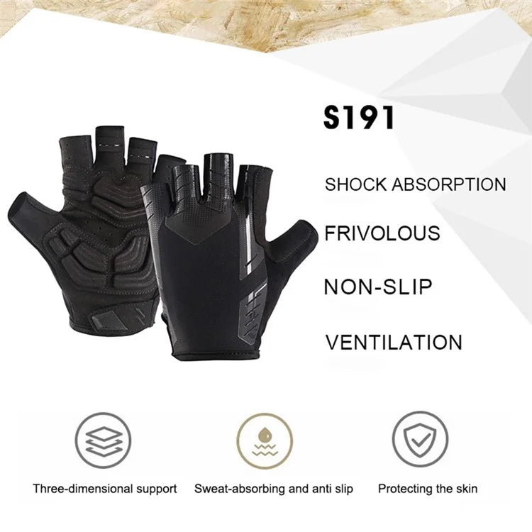 S191 1 Pair Anti-skid Cycling Gloves Unisex Breathable Half Finger Gloves