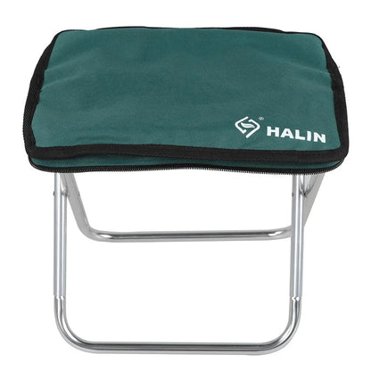 HALIN Camping Portable Folding Stools Ultralight Oxford Cloth + Aluminium Alloy Fishing Chairish Green