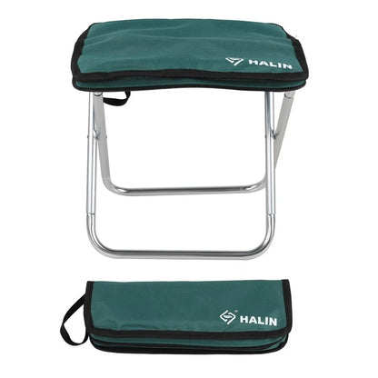 HALIN Camping Portable Folding Stools Ultralight Oxford Cloth + Aluminium Alloy Fishing Chairish Green