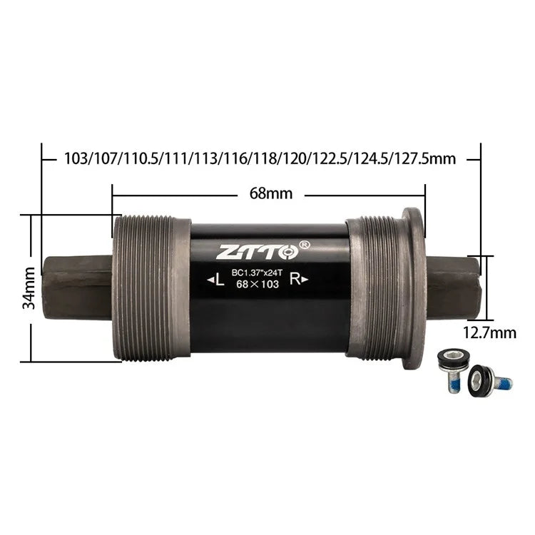 ZTTO fkzz MTB Road Bicycle Square Taper Bottom Bracket Bearing 68mm with Waterproof Screws