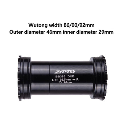 ZTTO BB386 Aluminum Alloy Bicycle Bottom Bracket for BB386EVO / PF30 68 / 73 / 86mm 46mm Frame Shell