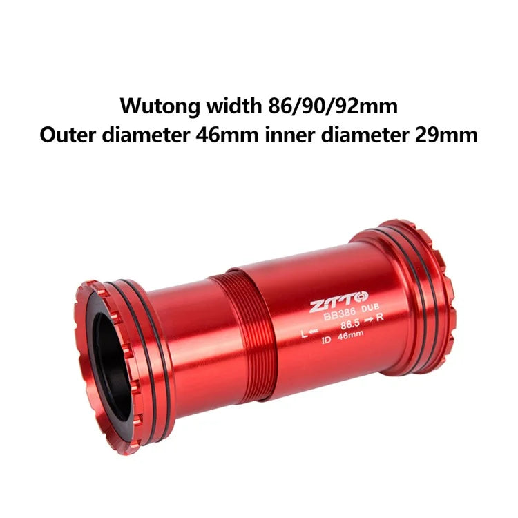 ZTTO BB386 Aluminum Alloy Bicycle Bottom Bracket for BB386EVO / PF30 68 / 73 / 86mm 46mm Frame Shell
