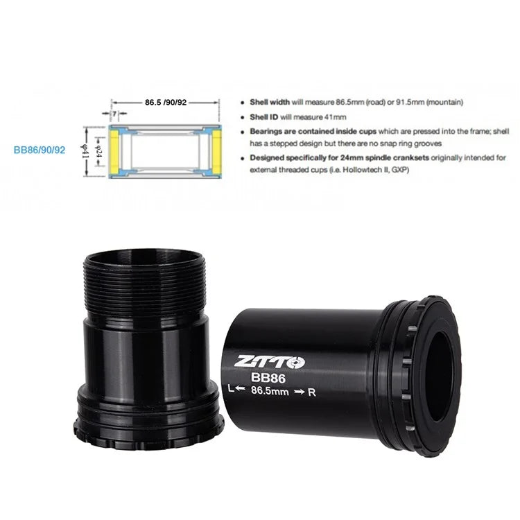 ZTTO BB86 Bicycle Ceramic Bottom Bracket with Threaded Locking for Road Bike