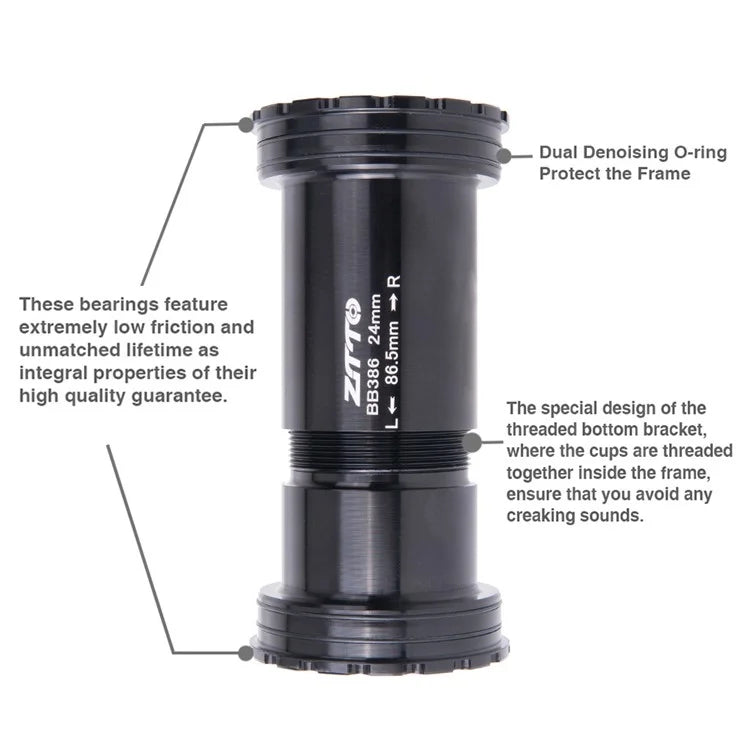 ZTTO BB386 Aluminum Alloy + Ceramic Bicycle Bottom Bracket (Outer Diameter: 46mm, Inner Diameter: 24mm)