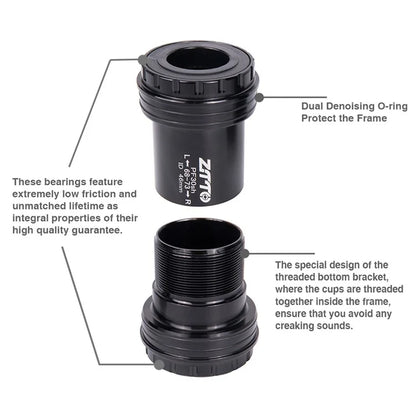 ZTTO PF30 Thread Bike Bottom Bracket Screw-in Locking for 22 / 24mm Crankset 46mm Frame Shell