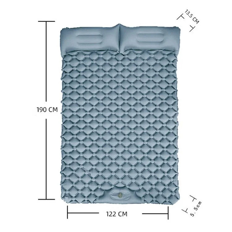 GM-SR01 Double Sleeping Mat 190x122cm Inflatable Camping Mattress Built-in Pump with Pillows