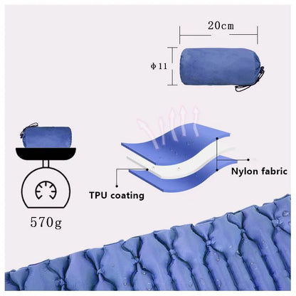 GM-AM20 Camping Mat Inflatable Sleeping Mat Nylon+TPU Sleeping Pad