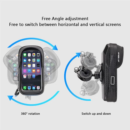 WHEEL UP E37 PU+EVA Bike Tube Bag Touch Screen Function Waterproof Phone Storage Pouch