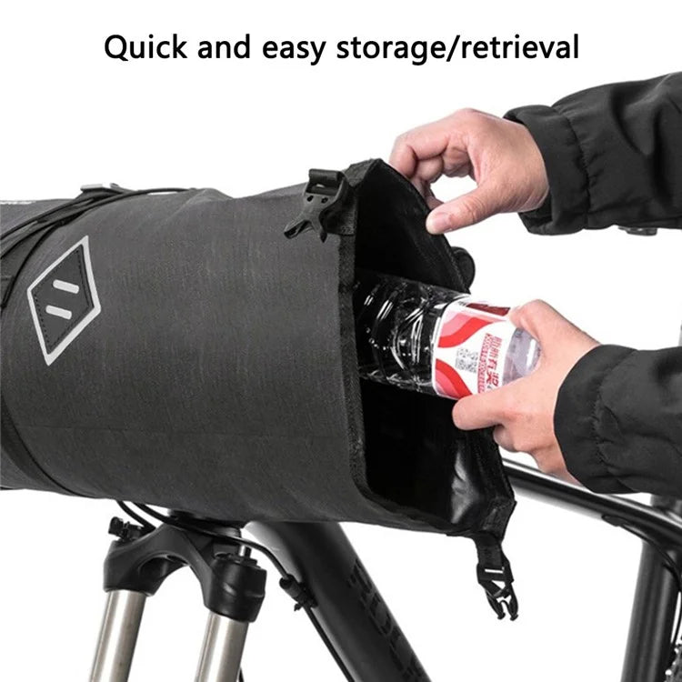 SZ-AS-015 Waterproof Nylon+TPU Bike Handlebar Bag 5-15L Bicycle Front Tube Bag Storage Pouch Pack