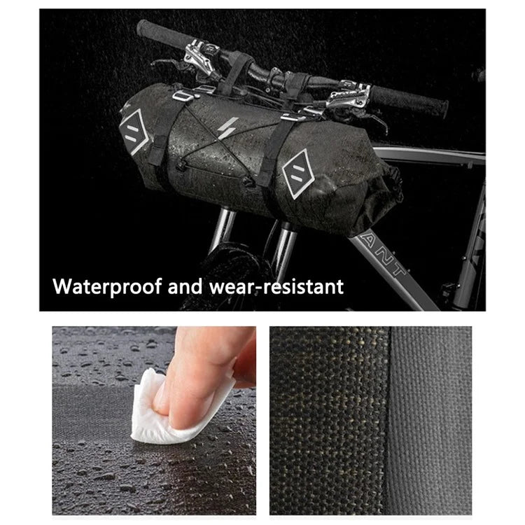 SZ-AS-015 Waterproof Nylon+TPU Bike Handlebar Bag 5-15L Bicycle Front Tube Bag Storage Pouch Pack