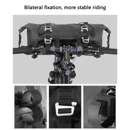 SZ-AS-015 Waterproof Nylon+TPU Bike Handlebar Bag 5-15L Bicycle Front Tube Bag Storage Pouch Pack