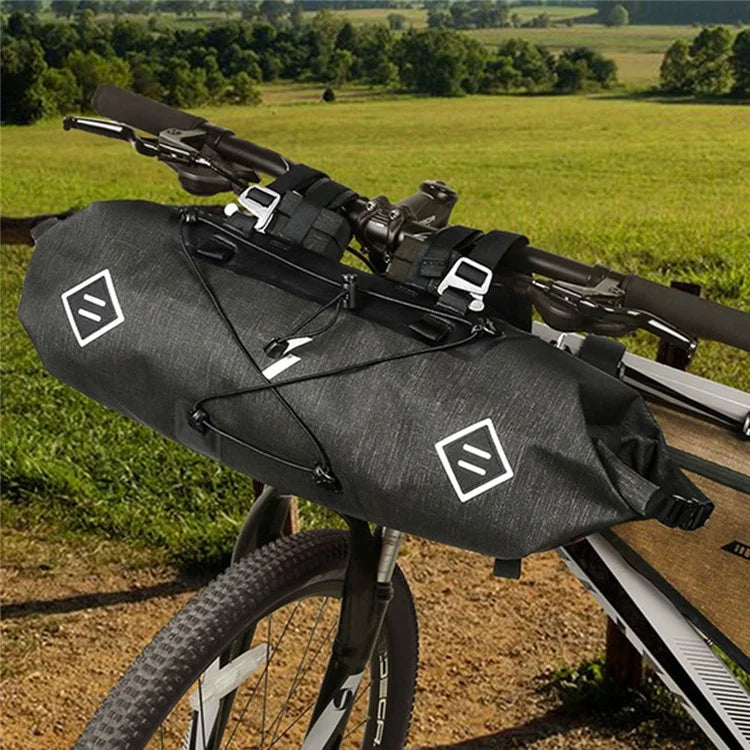 SZ-AS-015 Waterproof Nylon+TPU Bike Handlebar Bag 5-15L Bicycle Front Tube Bag Storage Pouch Pack