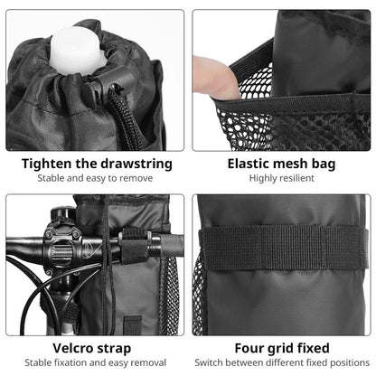BAG010 20x10.5x10.5cm Water Bottle Storage Bag for Bicycle, Bike Handlebar Bag (Size, L)