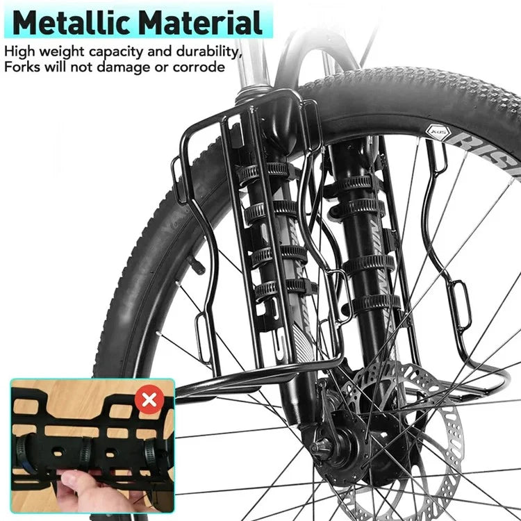 NEWBOLER BIKD-BAG118 1 Set Waterproof Bike Front Wheel Pannier Bag 10L Bicycle Bag with Front Fork Rack