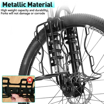 NEWBOLER BIKD-BAG118 1 Set Waterproof Bike Front Wheel Pannier Bag 10L Bicycle Bag with Front Fork Rack