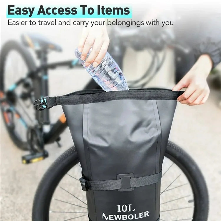 NEWBOLER BIKD-BAG118 1 Set Waterproof Bike Front Wheel Pannier Bag 10L Bicycle Bag with Front Fork Rack