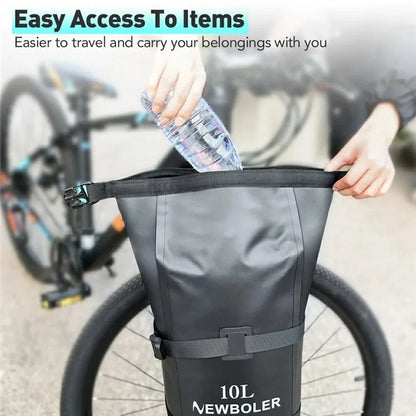 NEWBOLER BIKD-BAG118 1 Set Waterproof Bike Front Wheel Pannier Bag 10L Bicycle Bag with Front Fork Rack