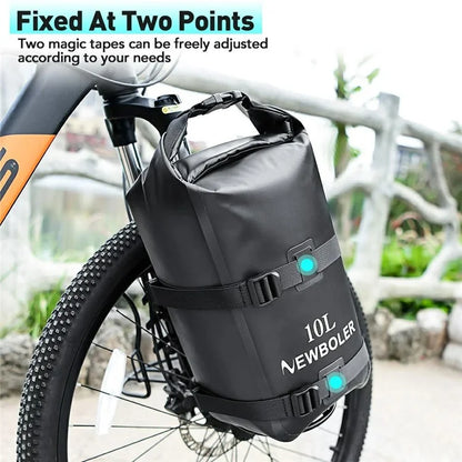 NEWBOLER BIKD-BAG118 1 Set Waterproof Bike Front Wheel Pannier Bag 10L Bicycle Bag with Front Fork Rack