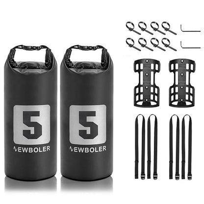 NEWBOLER 2 Bike Front Fork Pannier Bags (5L) + 2 Front Fork Racks + 4 Adjustable Straps + 8 Fixing Straps