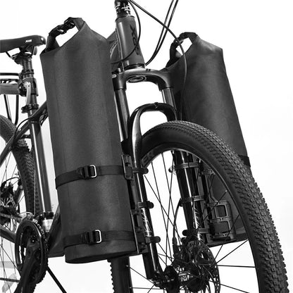 NEWBOLER 2 Bike Front Fork Pannier Bags (5L) + 2 Front Fork Racks + 4 Adjustable Straps + 8 Fixing Straps