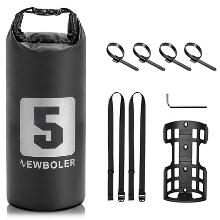 NEWBOLER 1 Bike Front Fork Pannier Bag (5L) + 1 Front Fork Rack + 2 Adjustable Straps + 4 Fixing Straps