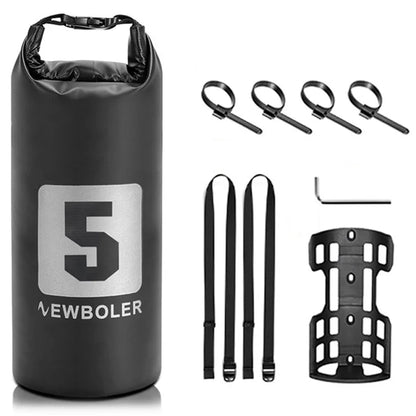 NEWBOLER 1 Bike Front Fork Pannier Bag (5L) + 1 Front Fork Rack + 2 Adjustable Straps + 4 Fixing Straps