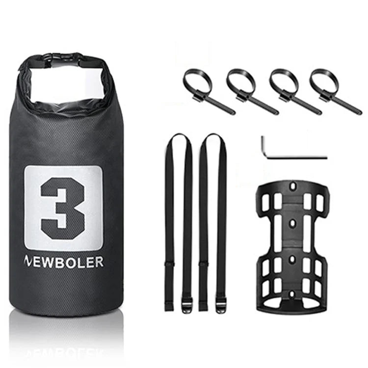 NEWBOLER 1 Bike Front Fork Pannier Bag (3L) + 1 Front Fork Rack + 2 Adjustable Straps + 4 Fixing Straps