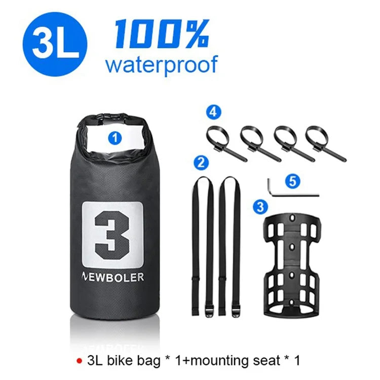 NEWBOLER 1 Bike Front Fork Pannier Bag (3L) + 1 Front Fork Rack + 2 Adjustable Straps + 4 Fixing Straps