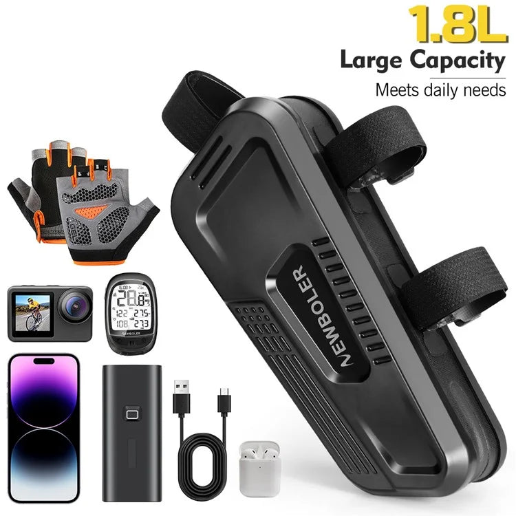 NEWBOLER BAG036 Hard Shell Bike Tube Bag Waterproof Phone Storage Pouch for MTB Bicycle