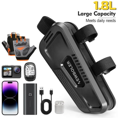 NEWBOLER BAG036 Hard Shell Bike Tube Bag Waterproof Phone Storage Pouch for MTB Bicycle