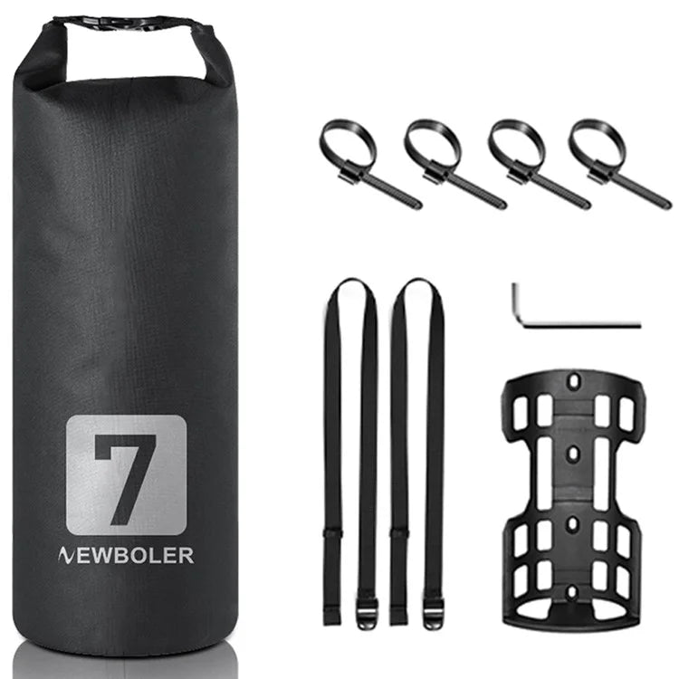 NEWBOLER 1 Bike Front Fork Pannier Bag (7L) + 1 Front Fork Rack + 2 Adjustable Straps + 4 Fixing Straps