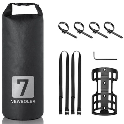 NEWBOLER 1 Bike Front Fork Pannier Bag (7L) + 1 Front Fork Rack + 2 Adjustable Straps + 4 Fixing Straps
