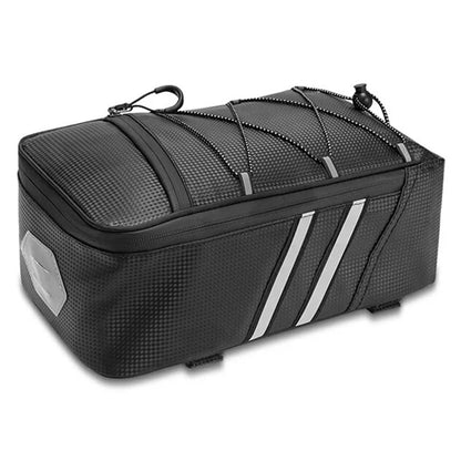 BAG031 8L PU Leather Bike Rack Bag Bicycles Rear Trunk Bag Back Seat Carrier Storage Pouch