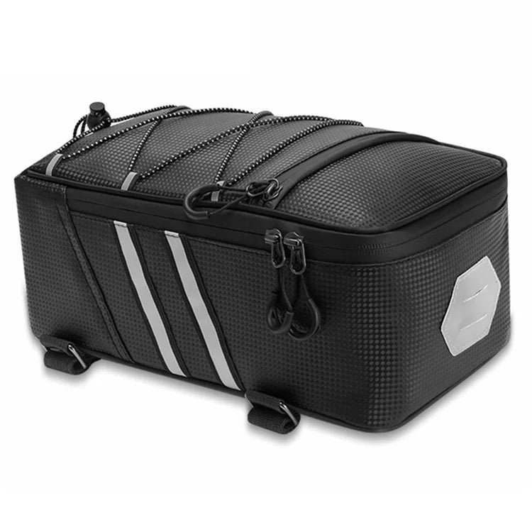 BAG031 8L PU Leather Bike Rack Bag Bicycles Rear Trunk Bag Back Seat Carrier Storage Pouch