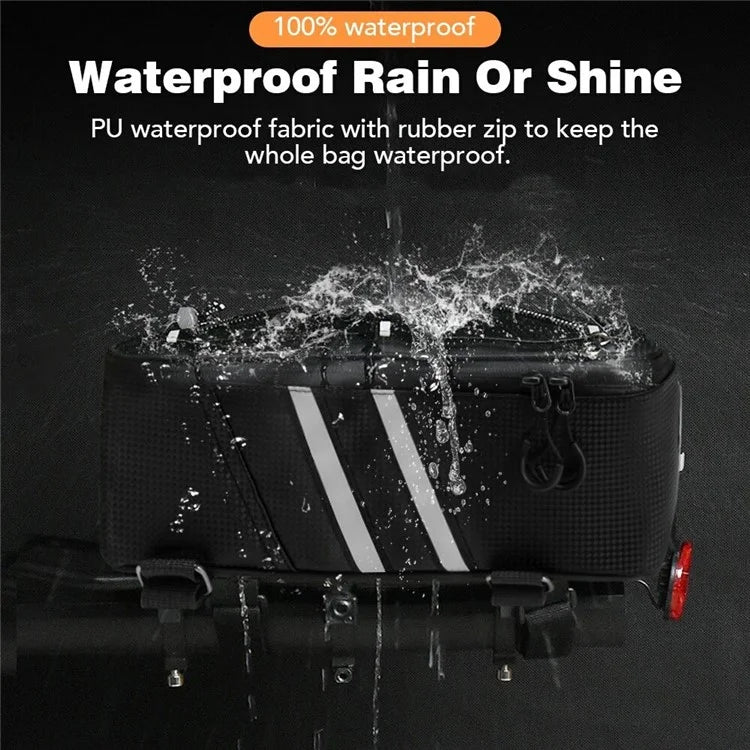 BAG031 8L PU Leather Bike Rack Bag Bicycles Rear Trunk Bag Back Seat Carrier Storage Pouch