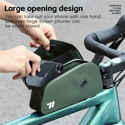 WEST BIKING YP0707385 Bicycle Top Tube Bag Magnetic Flip Cover Design Bike Front Beam Storage Bag
