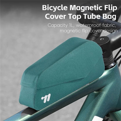 WEST BIKING YP0707385 Bicycle Top Tube Bag Magnetic Flip Cover Design Bike Front Beam Storage Bag