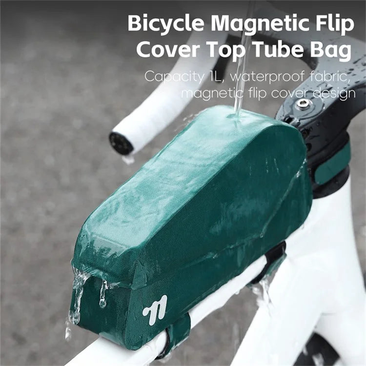 WEST BIKING YP0707385 Bicycle Top Tube Bag Magnetic Flip Cover Design Bike Front Beam Storage Bag