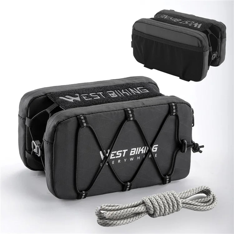 WEST BIKING YP0707386 Bicycle Top Tube Bag Suspended Installation Bike Front Beam Storage Bag