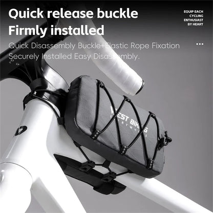 WEST BIKING YP0707386 Bicycle Top Tube Bag Suspended Installation Bike Front Beam Storage Bag