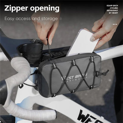WEST BIKING YP0707386 Bicycle Top Tube Bag Suspended Installation Bike Front Beam Storage Bag