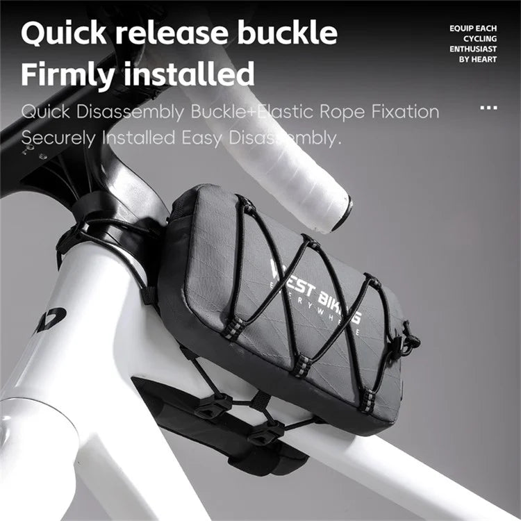 WEST BIKING YP0707386 Bicycle Top Tube Bag Suspended Installation Bike Front Beam Storage Bag