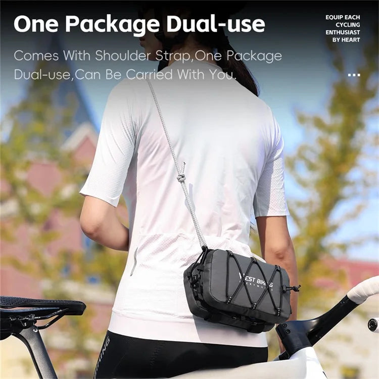 WEST BIKING YP0707386 Bicycle Top Tube Bag Suspended Installation Bike Front Beam Storage Bag