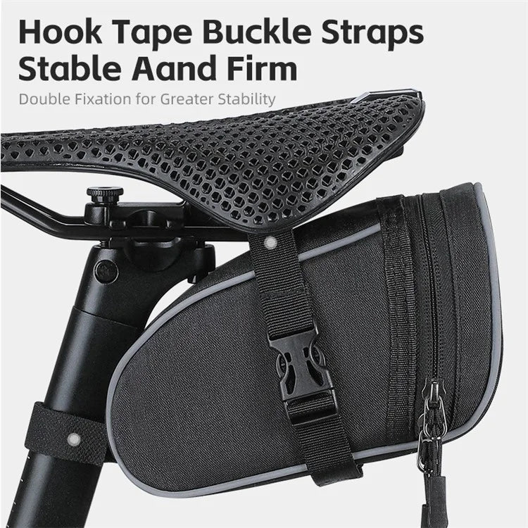 WEST BIKING YP0707388 1L Bike Saddle Bag Oxford Canvas Reflective Bicycle Tools Storage Bag