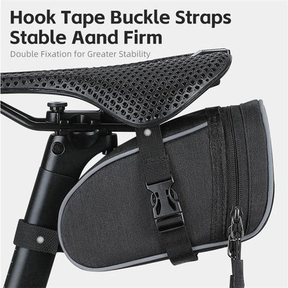 WEST BIKING YP0707388 1L Bike Saddle Bag Oxford Canvas Reflective Bicycle Tools Storage Bag