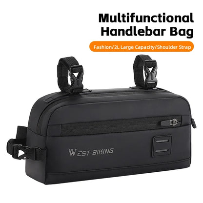WEST BIKING YP0707332 Bicycle Handlebar Hanging Bag Oxford Cloth Bike Front Storage Bag