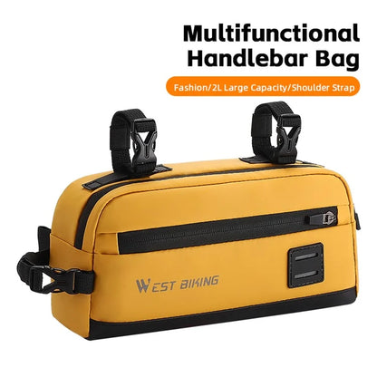 WEST BIKING YP0707332 Bicycle Handlebar Hanging Bag Oxford Cloth Bike Front Storage Bag