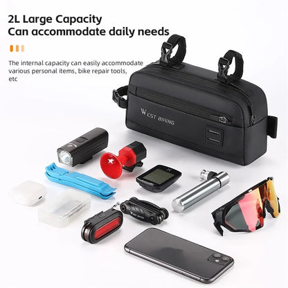 WEST BIKING YP0707332 Bicycle Handlebar Hanging Bag Oxford Cloth Bike Front Storage Bag