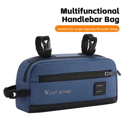 WEST BIKING YP0707332 Bicycle Handlebar Hanging Bag Oxford Cloth Bike Front Storage Bag